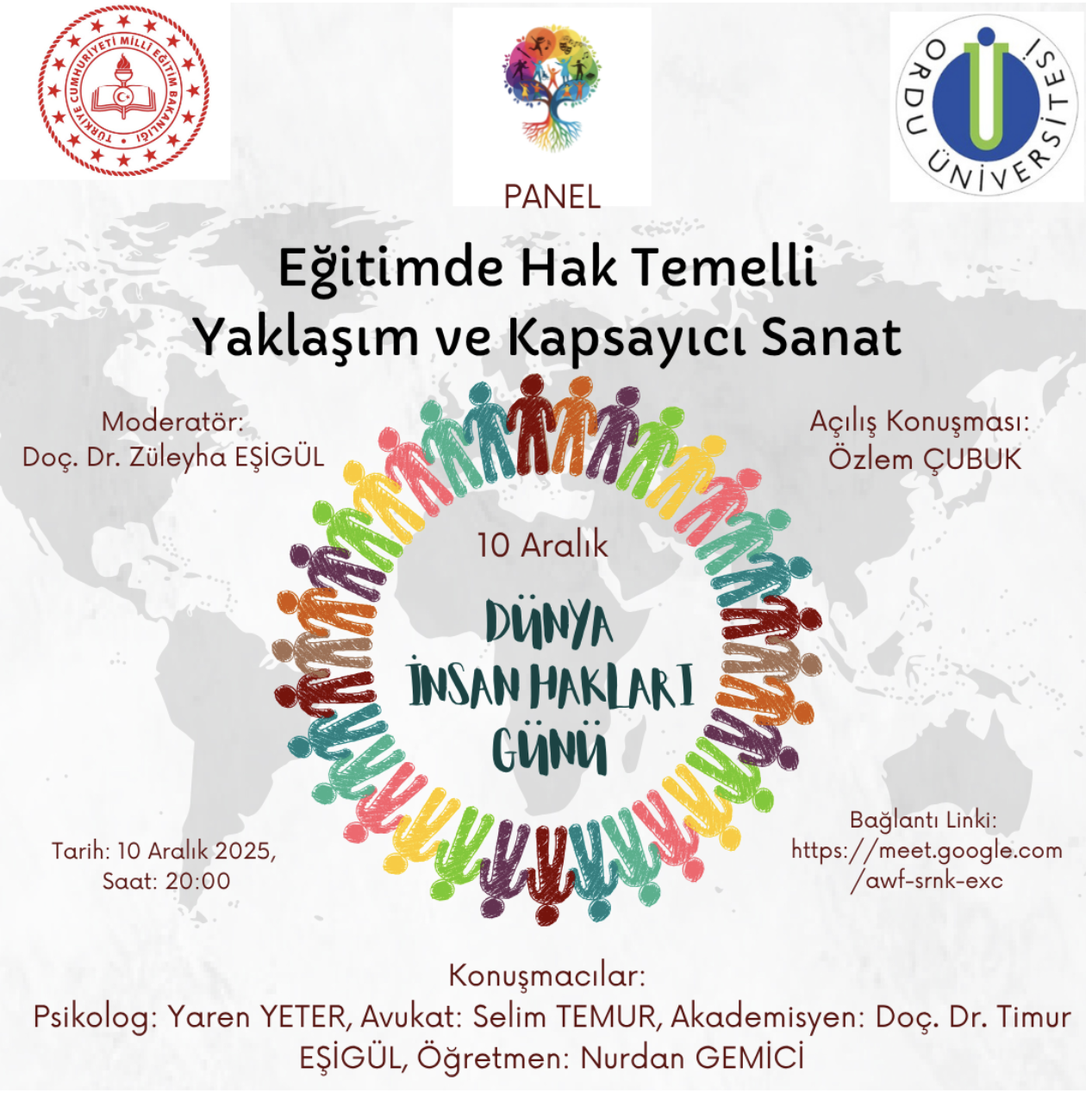 Eğitimde Hak Temelli Yaklaşım ve Kapsayıcı Sanat Paneli Afişi